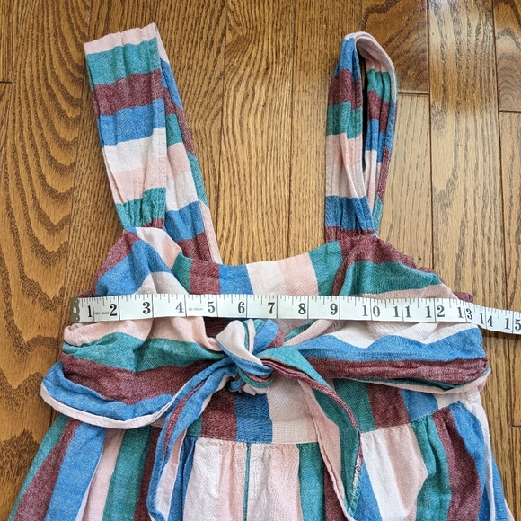 Madewell Cap-Sleeve Tie Jumpsuit in Flagstaff Stripe Linen cotton blend size 8 - Picture 9 of 12